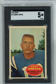 Johnny Unitas 1960 Topps #1 SGC 5