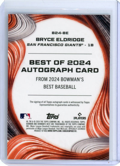 Bryce Eldridge 2024 Bowman's Best prospect autograph green ref. #'d 46/99