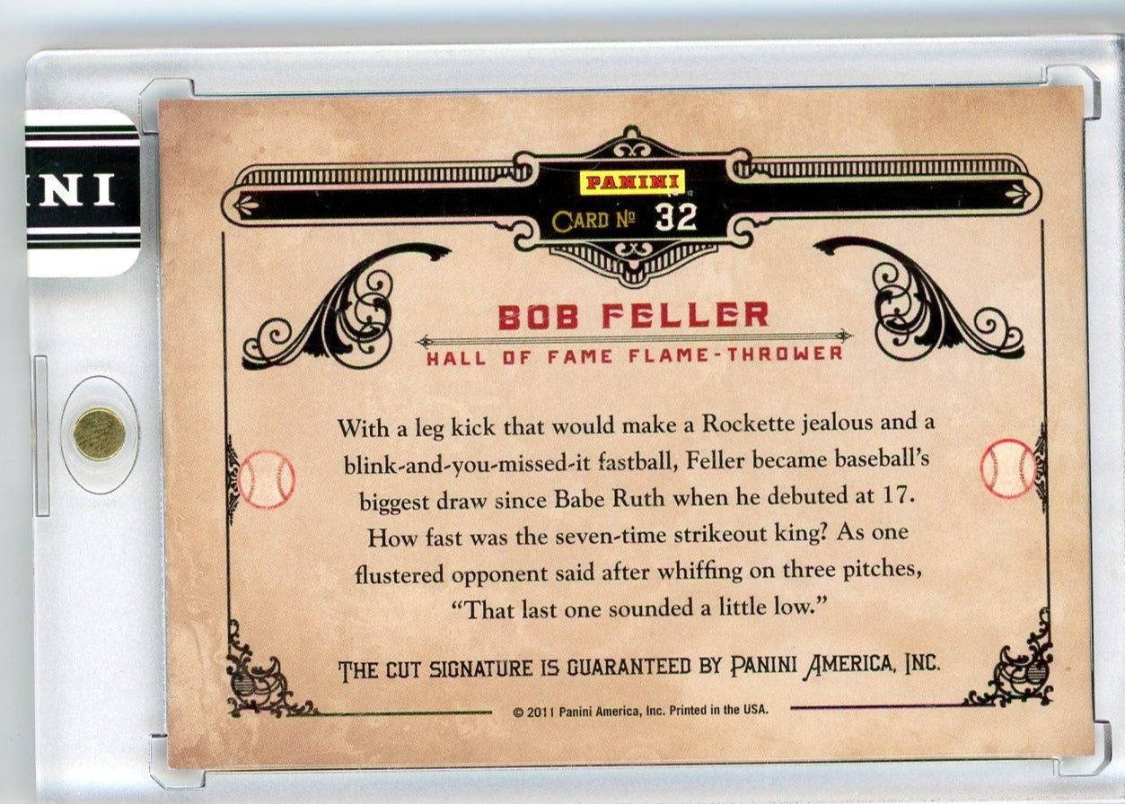 Bob Feller 2011 Panini Donruss Limited Cuts autograph cut #'d 37/49