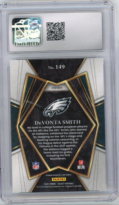 DeVonta Smith 2021 Panini Select silver prizm rookie card CSG 10
