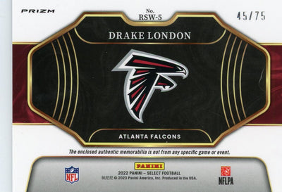 Drake London 2021 Select Rookie Swatches 45/75 #RSW-5