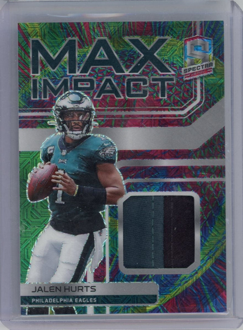 Jalen Hurts 2022 Panini Spectra Max Impact relic 