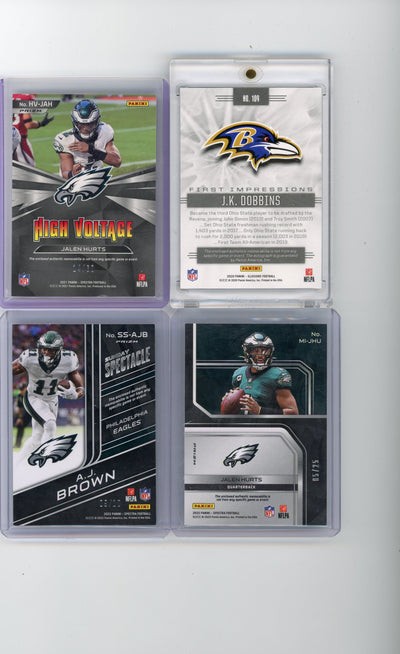 Jalen Hurts 2021 Panini Spectra High Voltage relic #'d 14/60