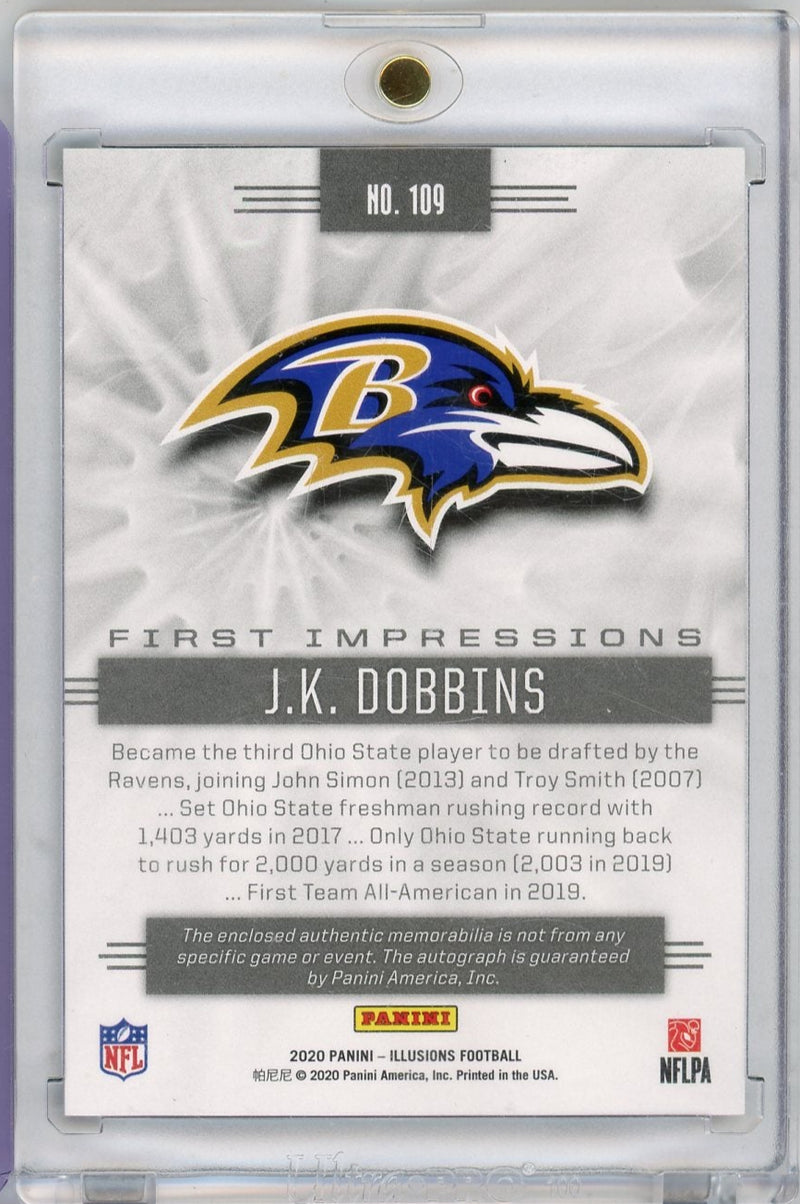JK Dobbins 2020 Panini Illusions RPA 