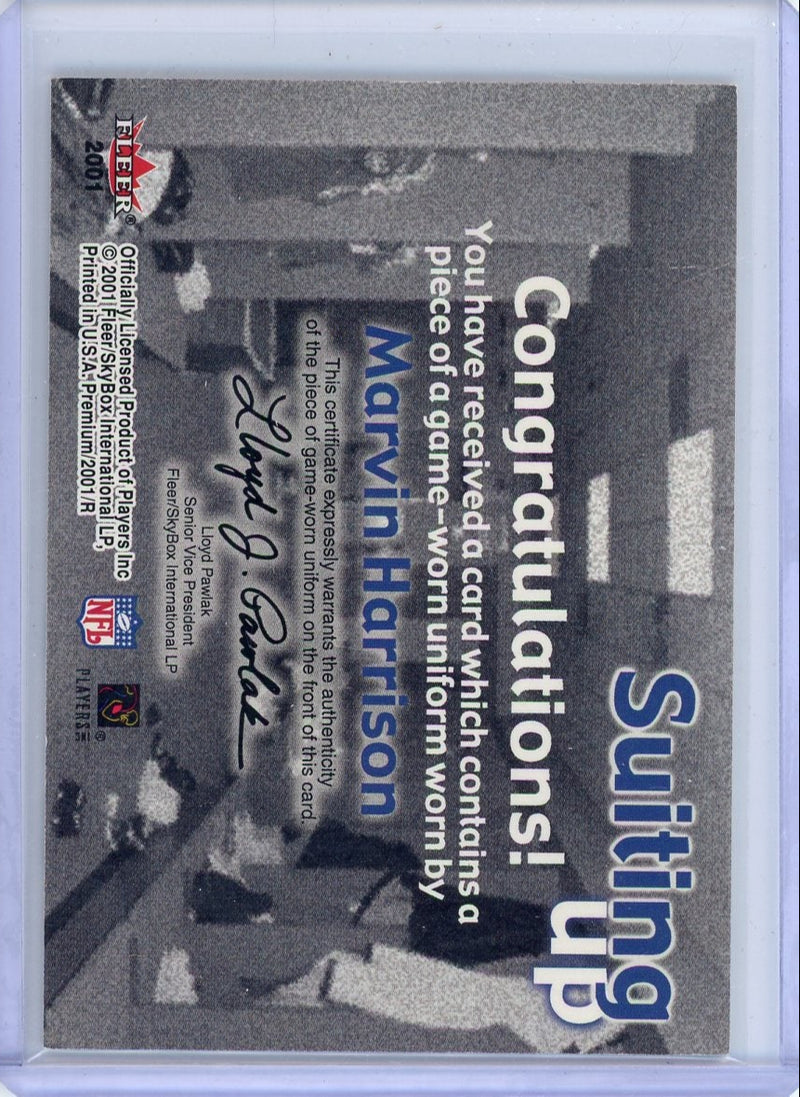 Marvin Harrison 2001 Fleer Premium Suiting Up game-used jersey relic