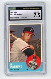 Ed Mathews 1963 Topps #275 CSG 7.5