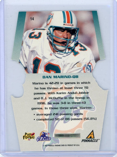 Dan Marino 1997 Pinnacle Scoring Core die-cut silver foil