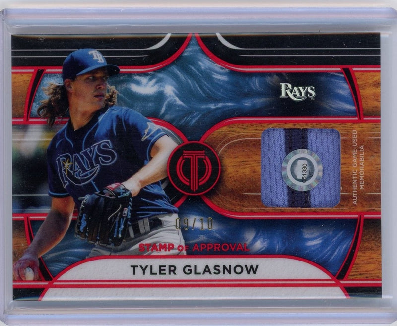 Tyler Glasnow 2022 Topps Tribute Stamp of Approval relic 