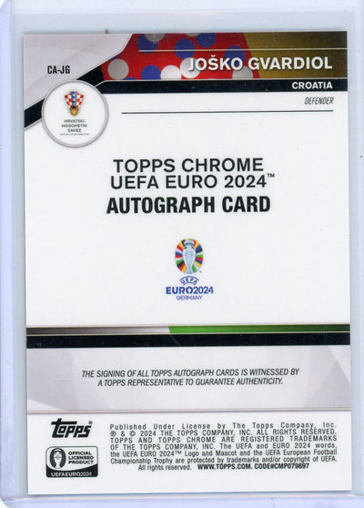 Josko Gvardiol 2024 Topps Chrome Euro autograph