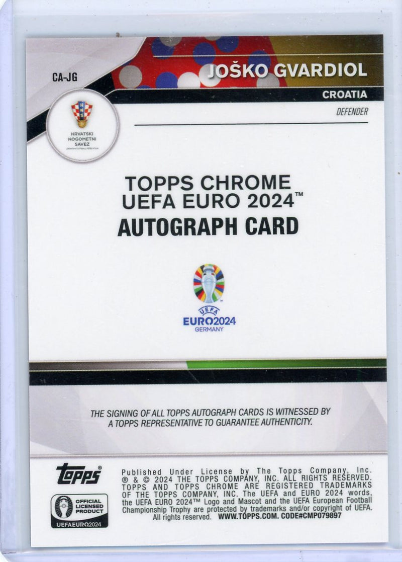 Josko Gvardiol 2024 Topps Chrome Euro autograph