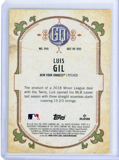 Luis Gil 2022 Topps Gypsy Queen rookie card