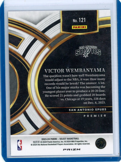 Victor Wembanyama 2023-24 Panini Select Tri-Color prizm rookie card