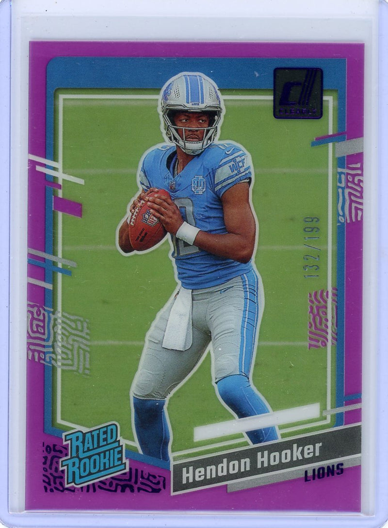 Hendon Hooker 2023 Panini Clearly Donruss rookie card purple 