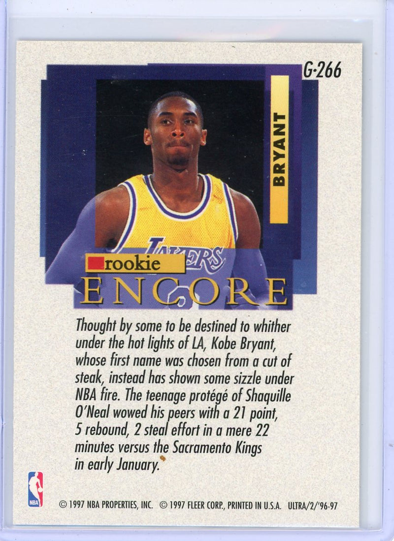 Kobe Bryant 1997 Fleer Ultra Encore Gold Medallion Edition rookie card