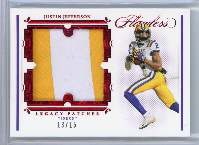 Justin Jefferson 2021 Panini Flawless Collegiate Legacy Patches relic red 