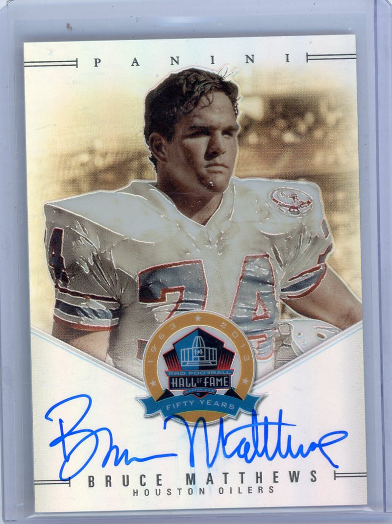 Bruce Matthews 2013 Panini Spectra 50th Anniversary HOF Signatures 