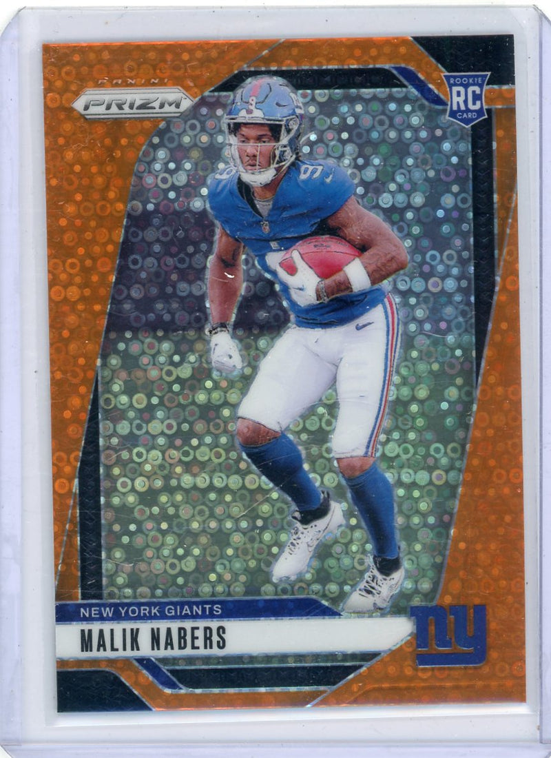 Malik Nabers 2024 Panini Prizm orange disco prizm rookie card