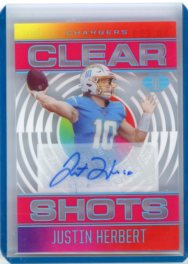 Justin Herbert 2021 Panini Illusions Clear Shots autograph 