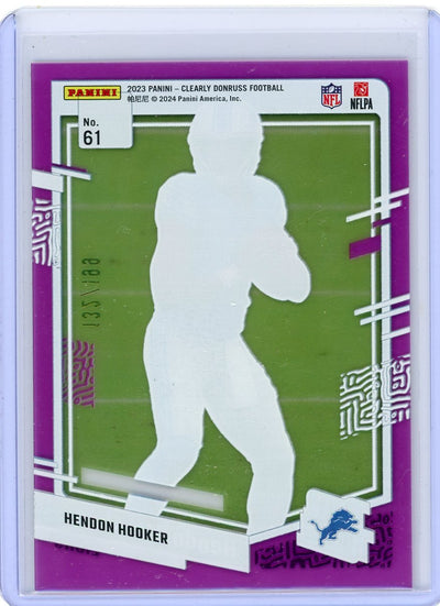 Hendon Hooker 2023 Panini Clearly Donruss rookie card purple #'d 132/199