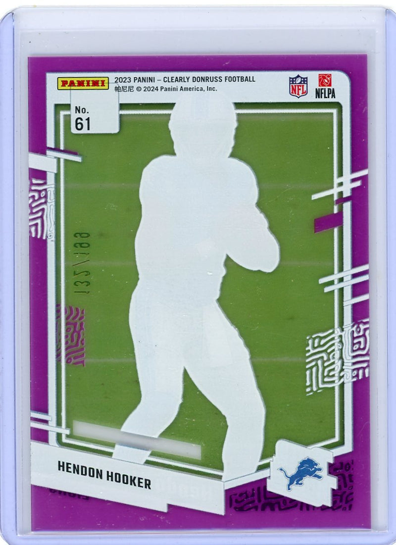 Hendon Hooker 2023 Panini Clearly Donruss rookie card purple 