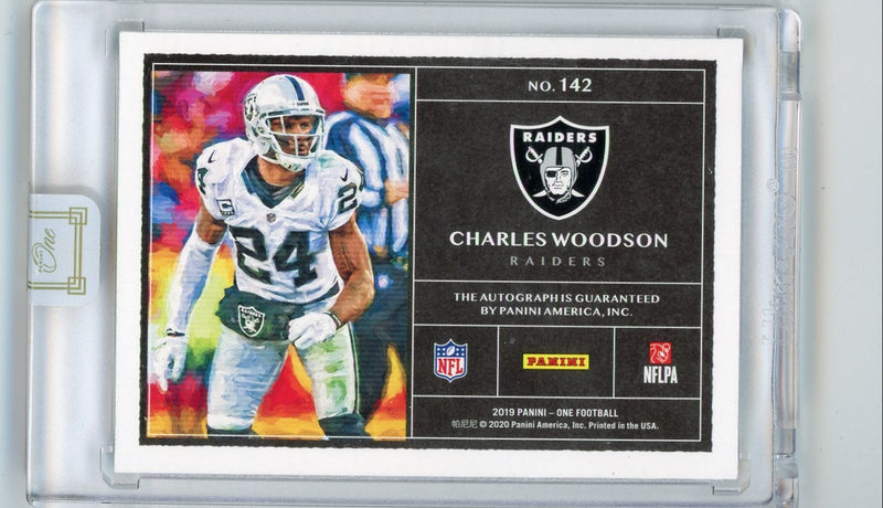 Charles Woodson 2019 Panini One Platinum Autograph 