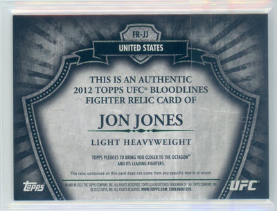 Jon Jones 2012 Topps UFC Bloodlines Fight Relic #'d 007/188