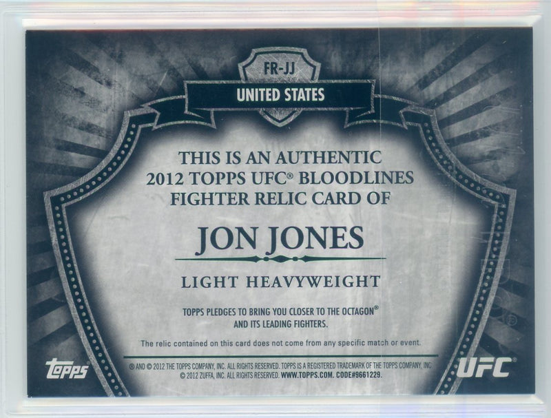 Jon Jones 2012 Topps UFC Bloodlines Fight Relic 