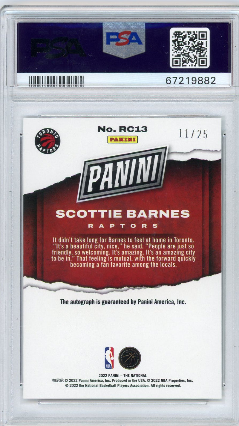 Scottie Barnes 2022 Panini National Rookies Autograph 