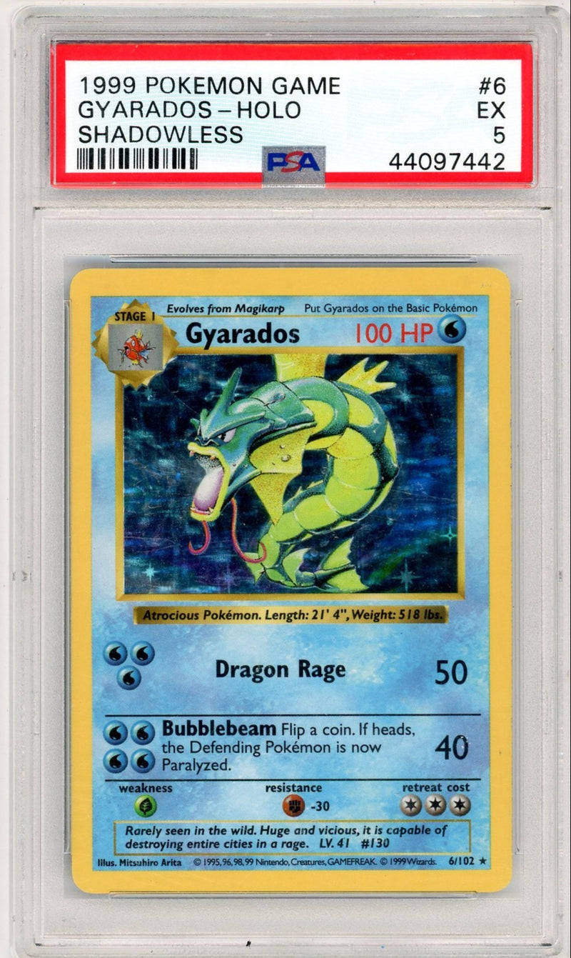 Gyarados 1999 Pokémon Base Set Shadowless Holo 