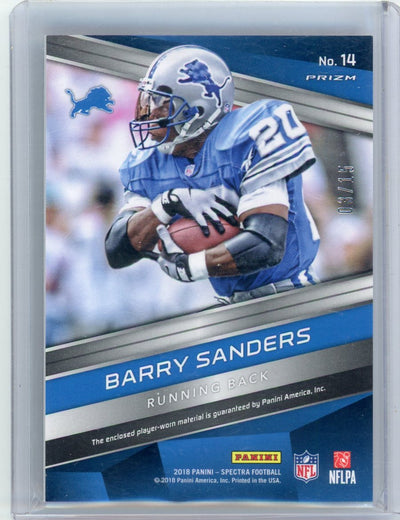 Barry Sanders 2018 Spectra Epic Legends Materials Pink #'d 03/15