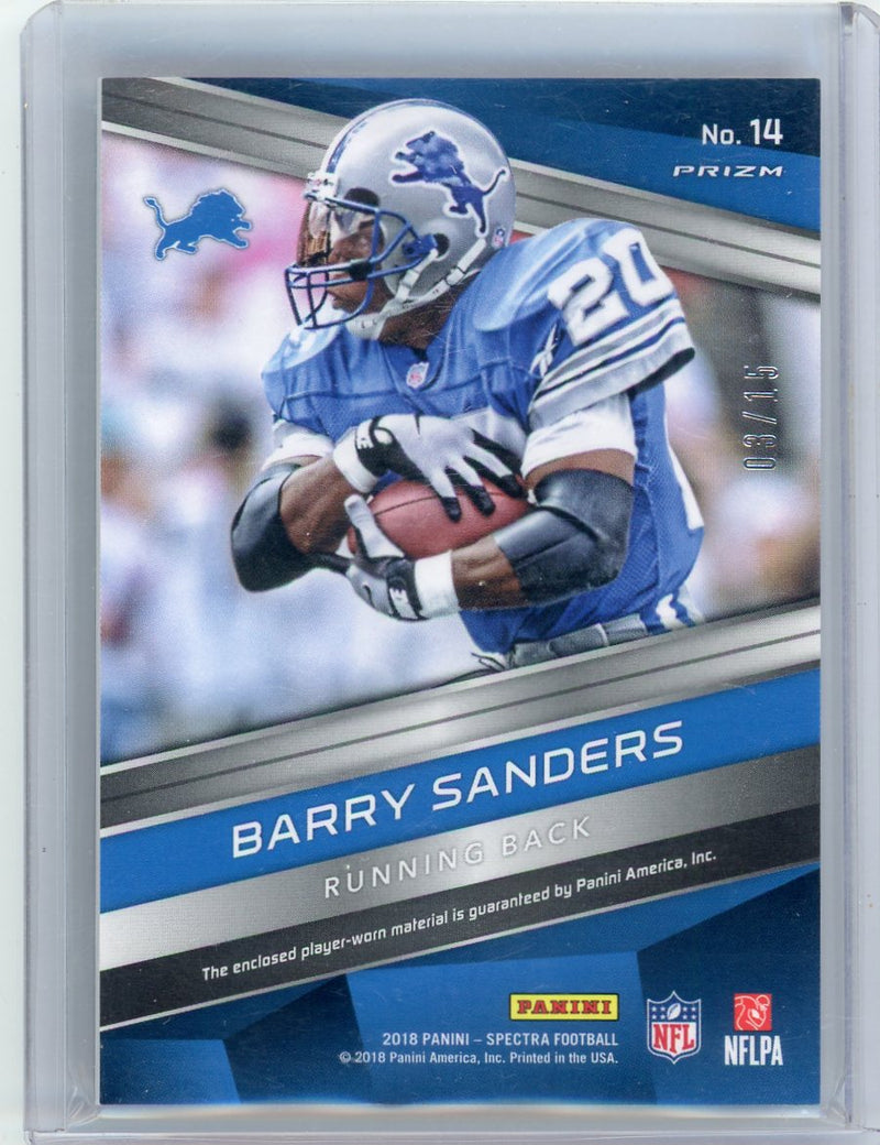 Barry Sanders 2018 Spectra Epic Legends Materials Pink 