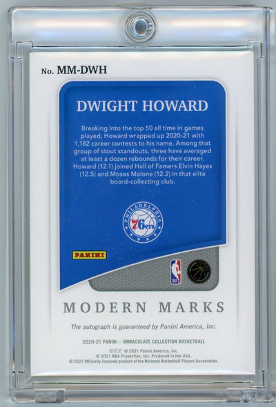 Dwight Howard 2020-21 Panini Immaculate Modern Marks autograph gold #'d 05/10