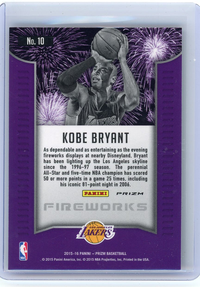 Kobe Bryant 2015-16 Panini Prizm Fireworks green prizm