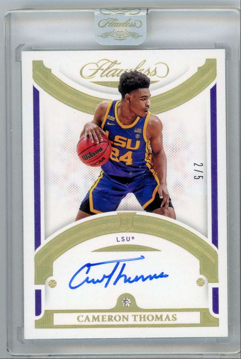 Cameron Thomas 2021 Panini Flawless Collegiate autograph diamond 