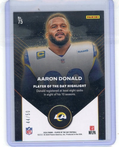 Aaron Donald 2024 Panini Player of the Day blue foil #'d 44/50