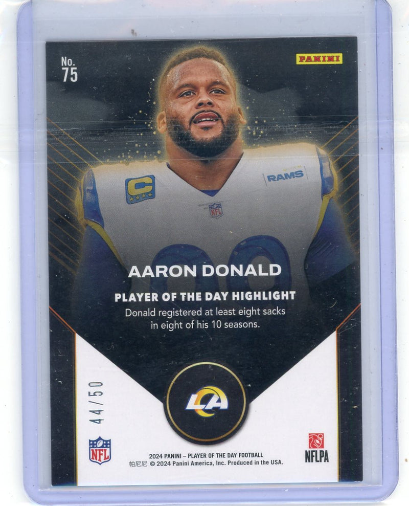 Aaron Donald 2024 Panini Player of the Day blue foil 