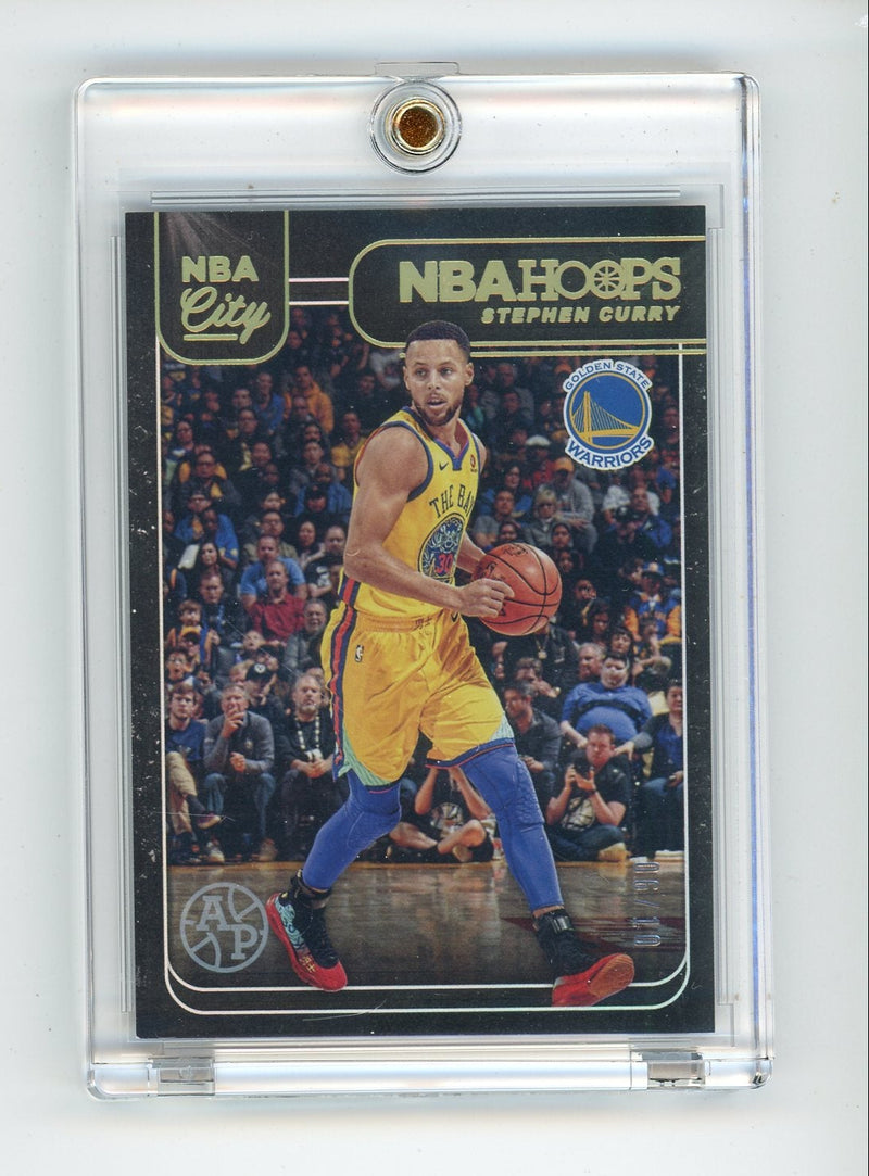 Steph Curry 2018-19 Panini NBA Hoops NBA City artist proof gold 