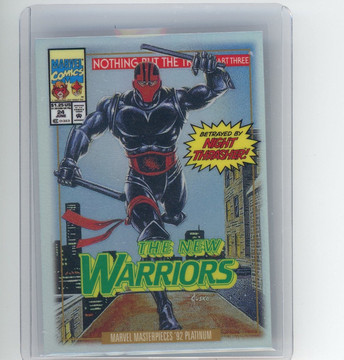 The New Warriors 2024 Marvel Masterpieces '92 Platinum Rainbow #63-V