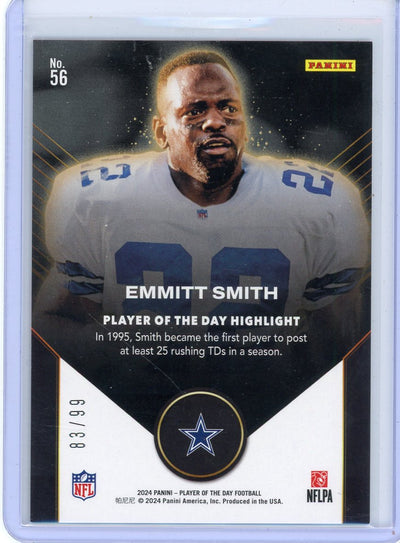 Emmitt Smith 2024 Panini Player of the Day red foil #'d 83/99