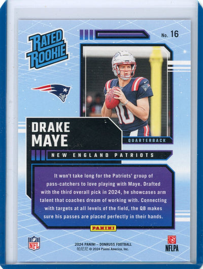 Drake Maye 2024 Panini Donruss Retro Rated Rookie #16