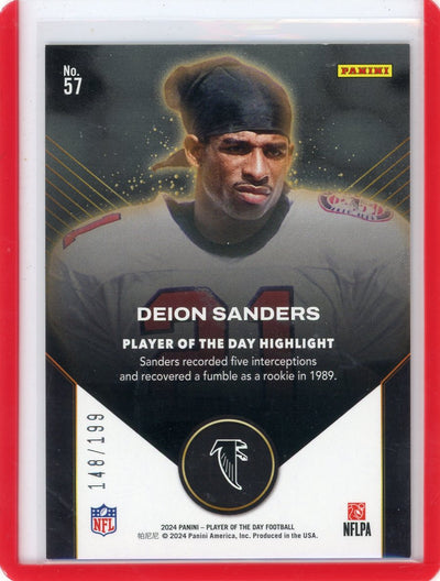 Deion Sanders 2024 Panini Player of the Day orange foil #'d 148/199