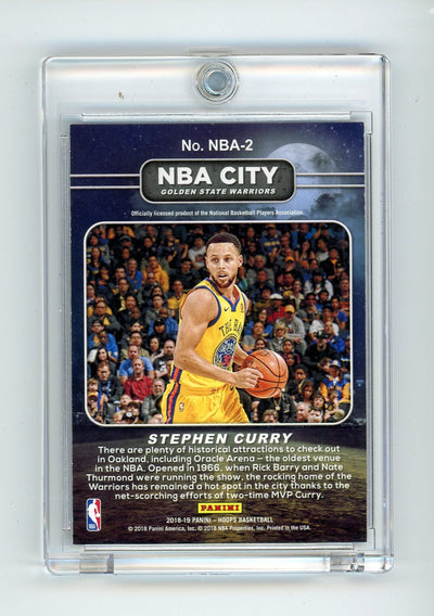 Steph Curry 2018-19 Panini NBA Hoops NBA City artist proof gold #'d 06/10