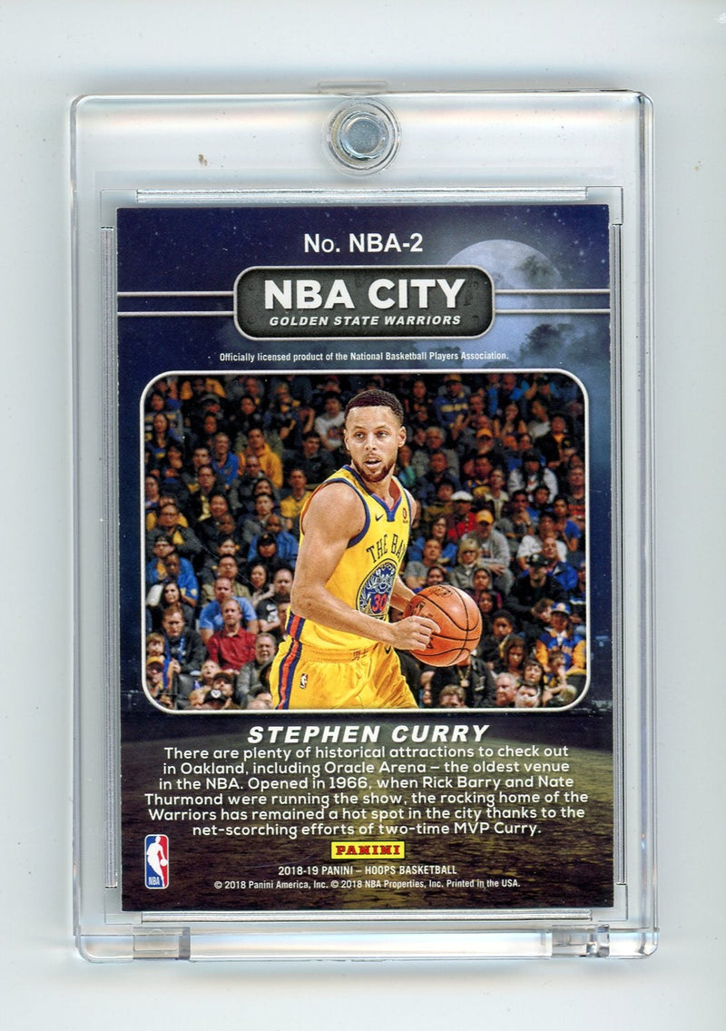 Steph Curry 2018-19 Panini NBA Hoops NBA City artist proof gold 