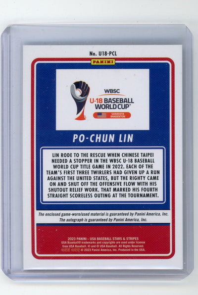 Po-Chun Lin 2023 Panini USA Stars & Stripes U-18 World Cup autograph relic #'d 09/72