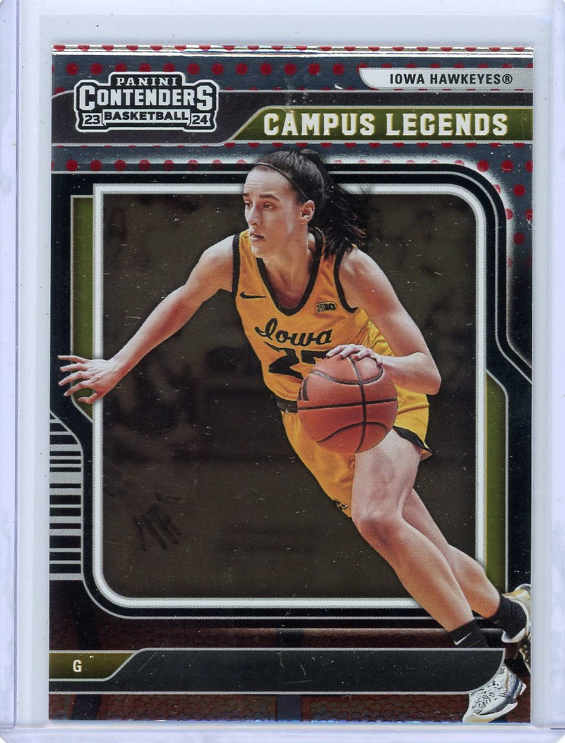 Caitlin Clark 2024 Panini Caitlin Clark Collection Contenders Campus Legends foil 