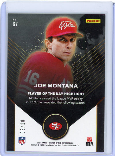 Joe Montana 2024 Panini Player of the Day gold foil #'d 08/10