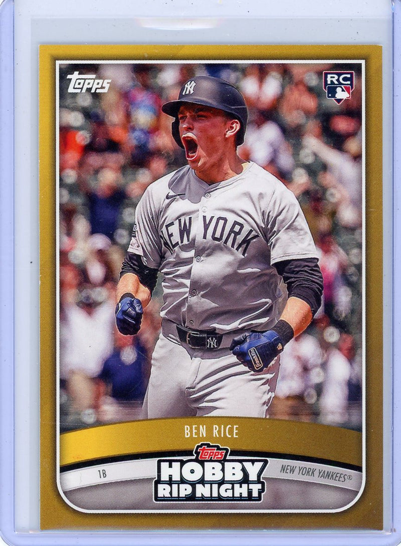 Ben Rice 2025 Topps Hobby Rip Night rookie card gold parallel