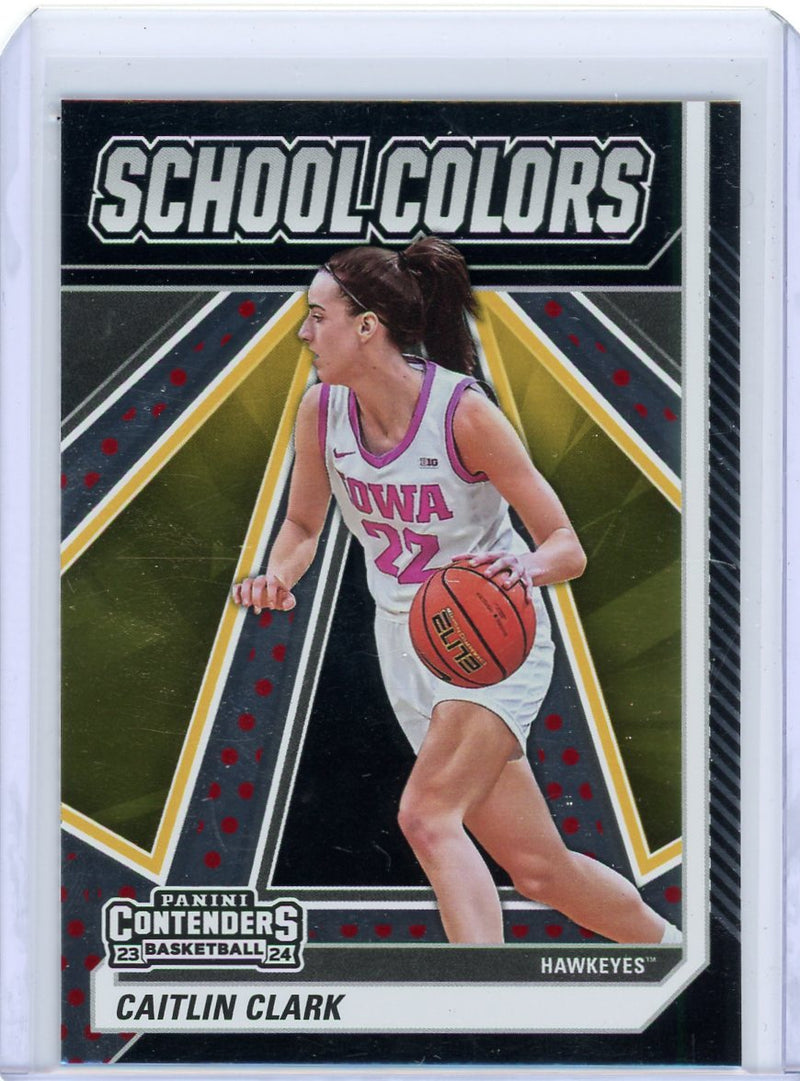 Caitlin Clark 2024 Panini Caitlin Clark Collection Contenders School Colors foil 