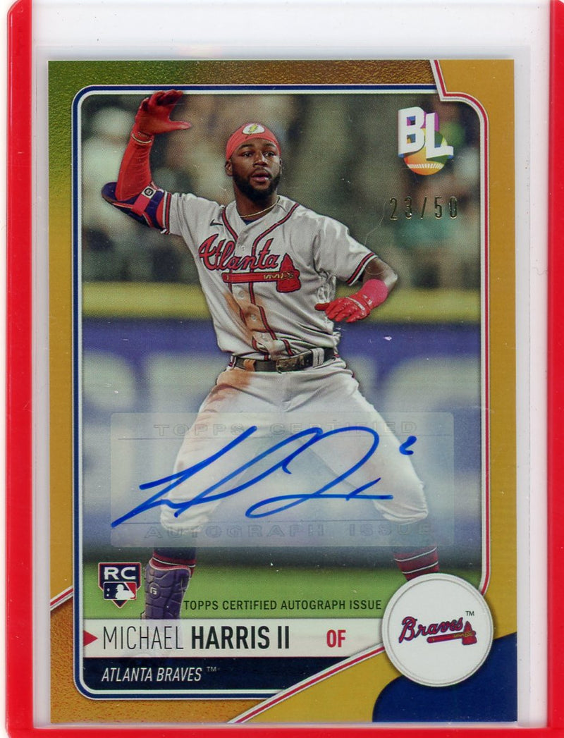 Michael Harris II 2023 Topps Big League gold foil autograph rookie card 