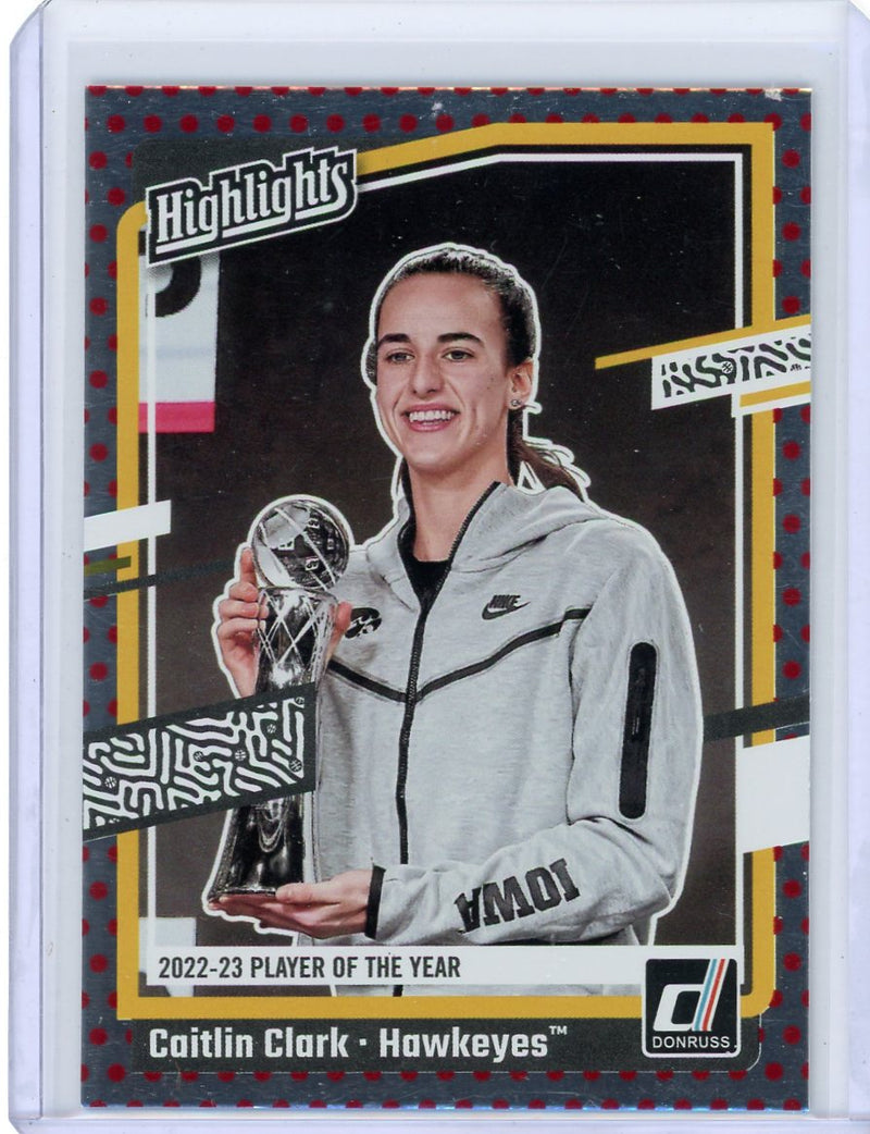 Caitlin Clark 2024 Panini Caitlin Clark Collection Donruss Highlights foil 